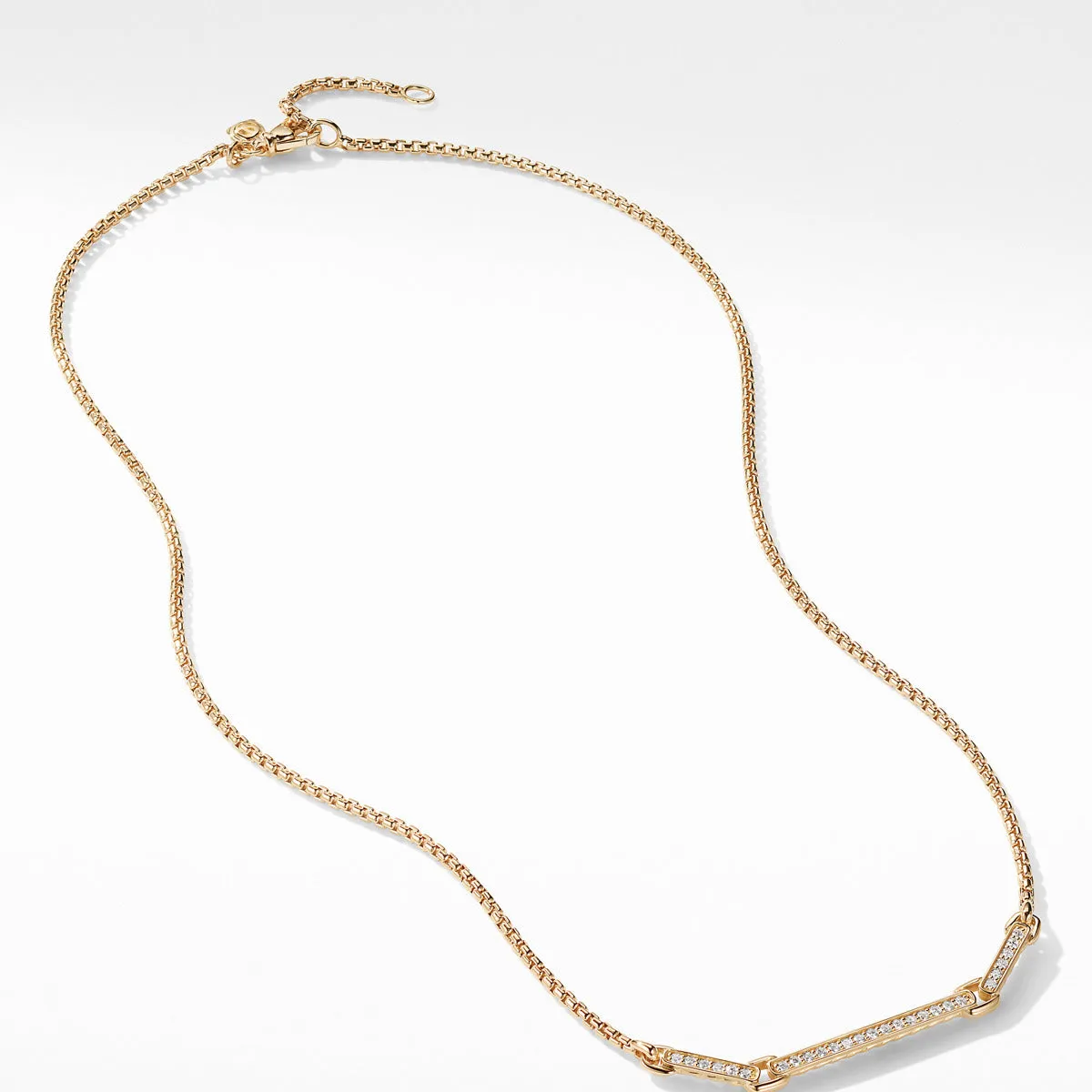 Petite Pave Necklace with Diamonds in 18K Gold