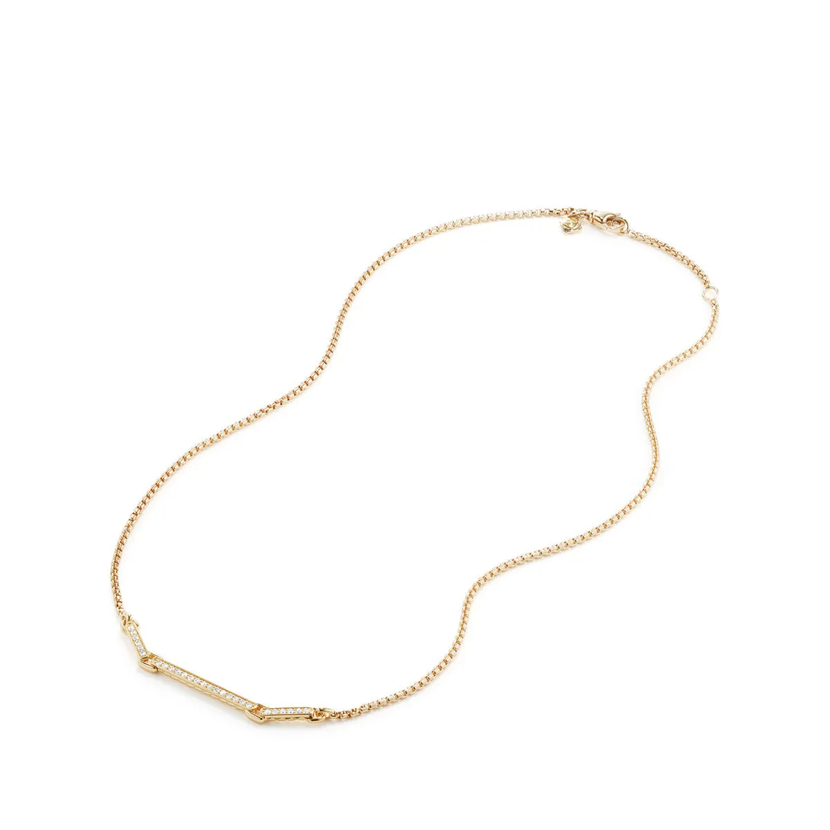 Petite Pave Necklace with Diamonds in 18K Gold