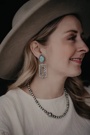'Picture Perfect' Statement Frame Sterling Silver & Turquoise Earrings