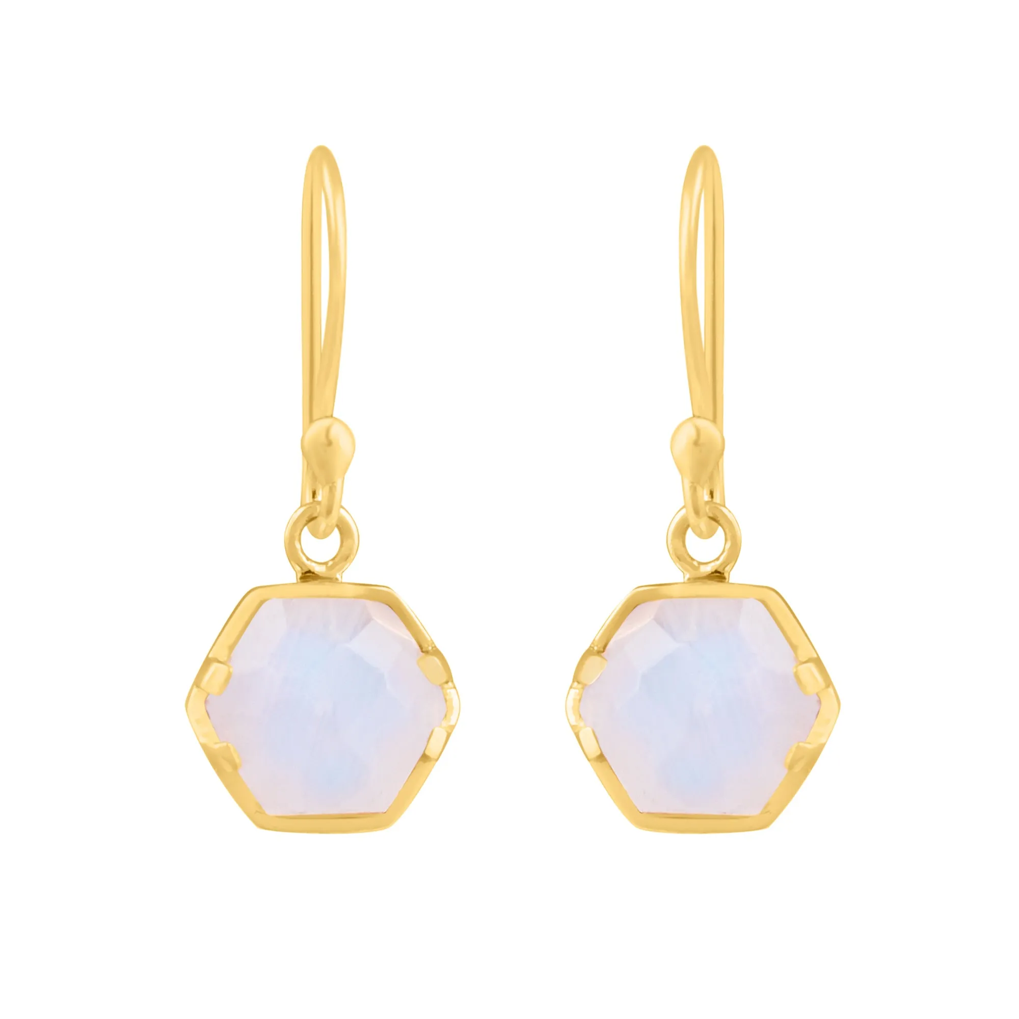 Piper Hexagonal Moonstone Drop Earrings