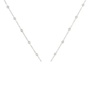 Platinum Diamond Eyeglass Station Necklace