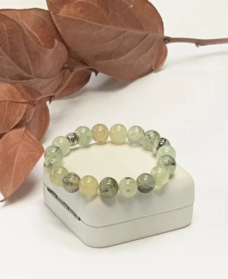 Prehnite Gemstone Mala Bracelets