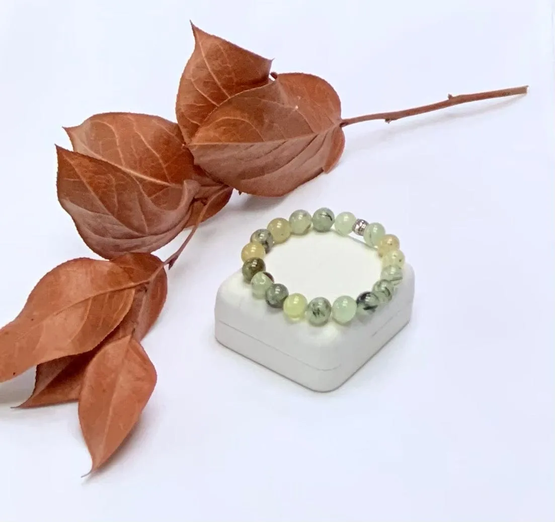 Prehnite Gemstone Mala Bracelets