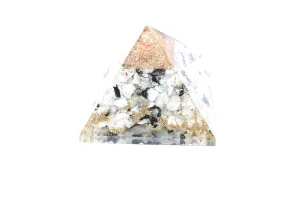 Pyramid Rainbow Moonstone Orgonite 2.5-3 Inch Chakra & Reiki Healing Aura Cleansing Crystal
