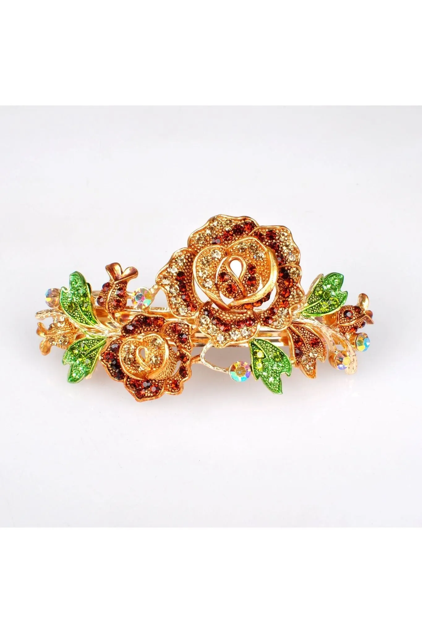 Queenmee Hair Accessories Flower Hair Clip Brown Rose