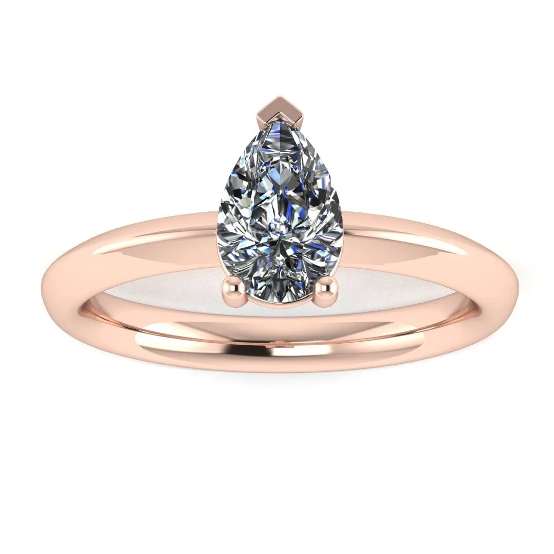 "Astrid" Solitaire Pear Cut Diamond Engagement Ring SSPS08