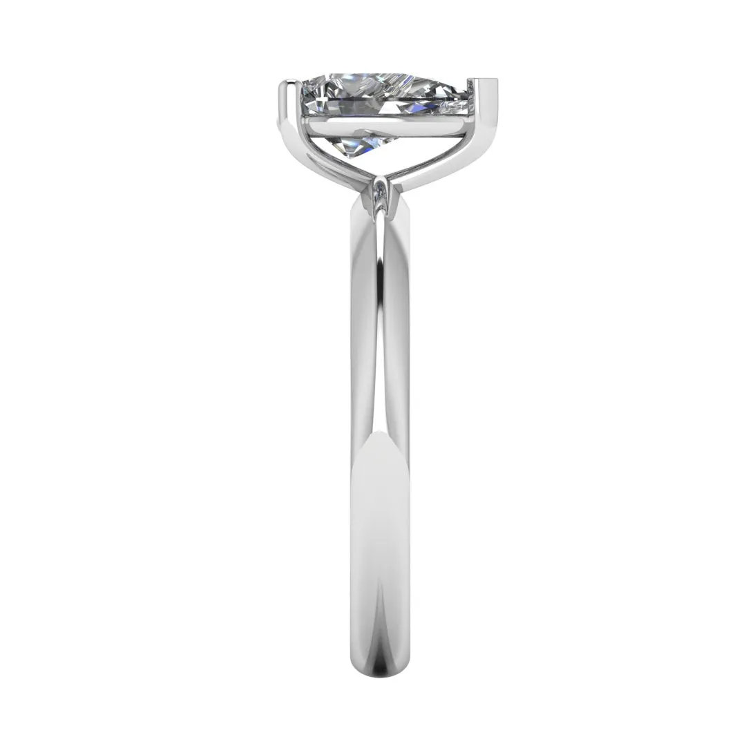 "Astrid" Solitaire Pear Cut Diamond Engagement Ring SSPS08