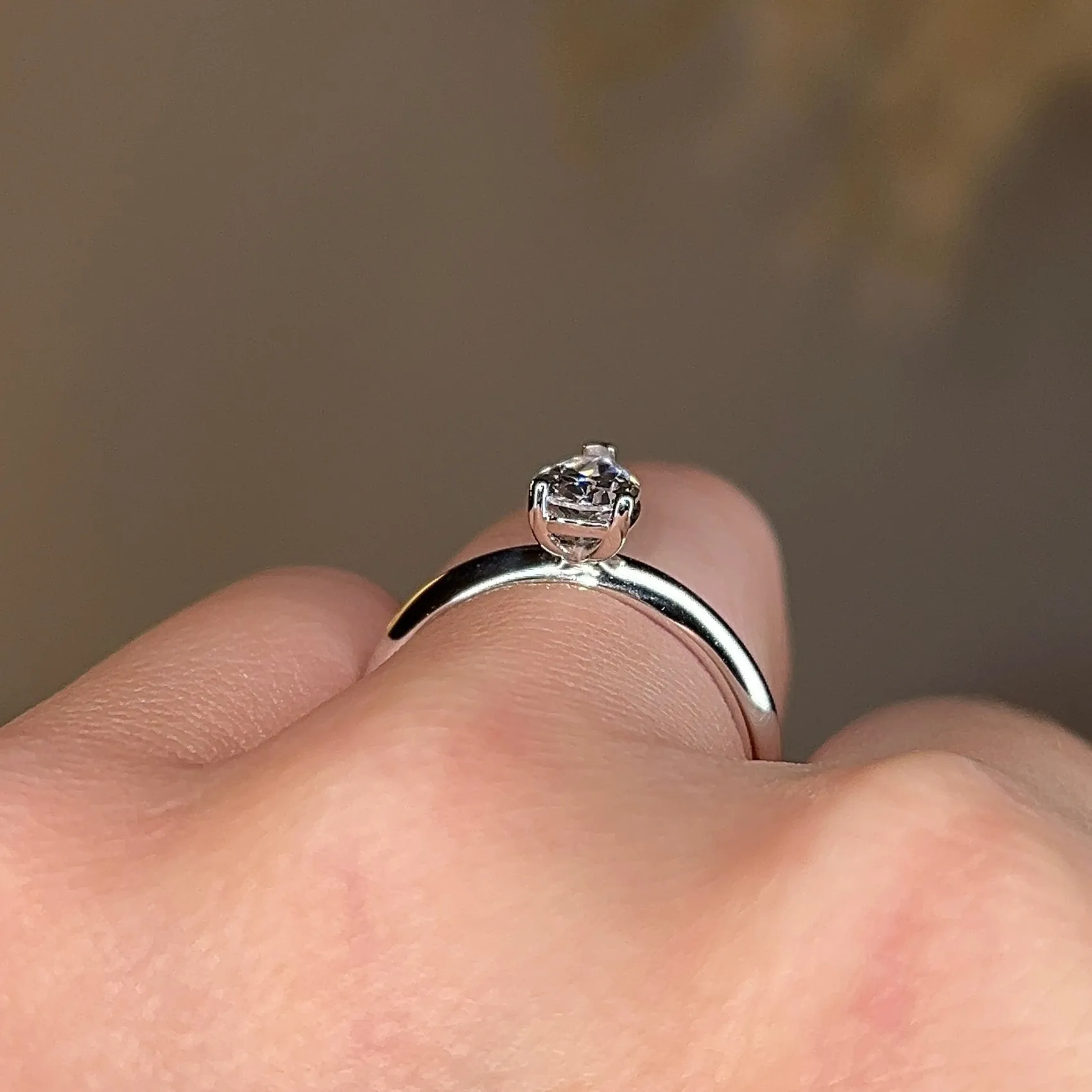 "Astrid" Solitaire Pear Cut Diamond Engagement Ring SSPS08