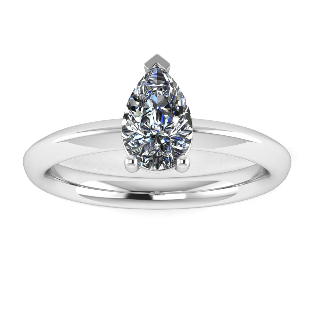 "Astrid" Solitaire Pear Cut Diamond Engagement Ring SSPS08