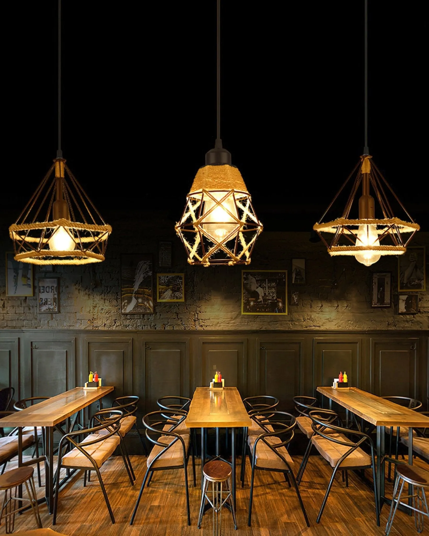 Retro Hemp Rope Interesting Pendant Light