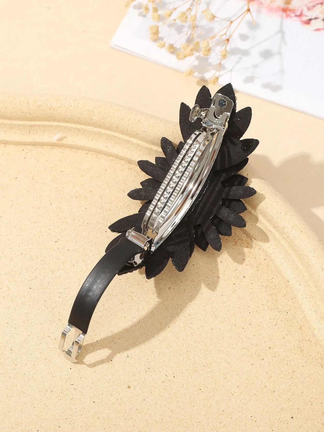 Rhinestone Flower Decor French Clip for Women Barrette Styling Hair Accessories