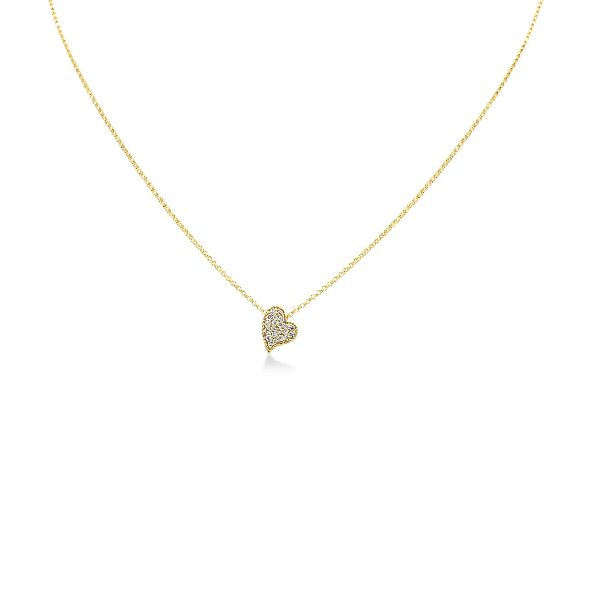 Roberto Coin Princess Small Diamond Heart Pendant Necklace