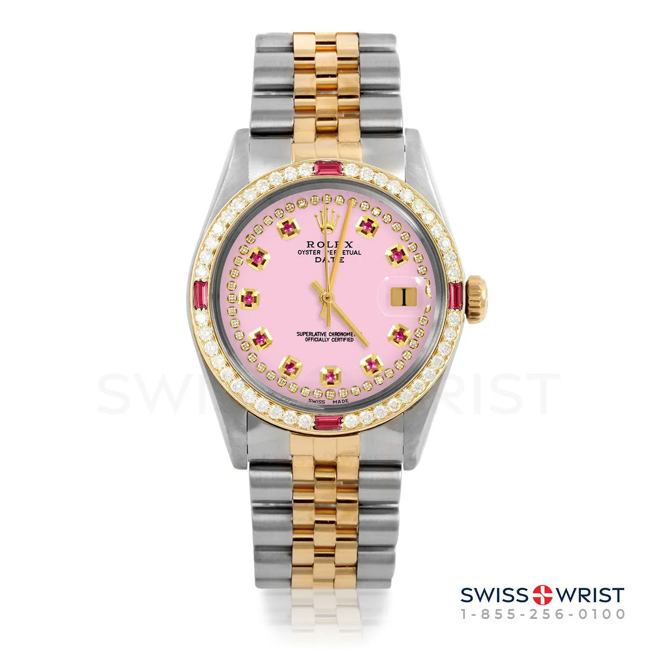 Rolex Date 34mm | 1500-TT-PNK-STRR-4RBY-JBL