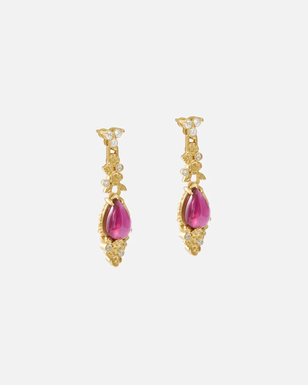 Ruby Skull Drops / Earrings
