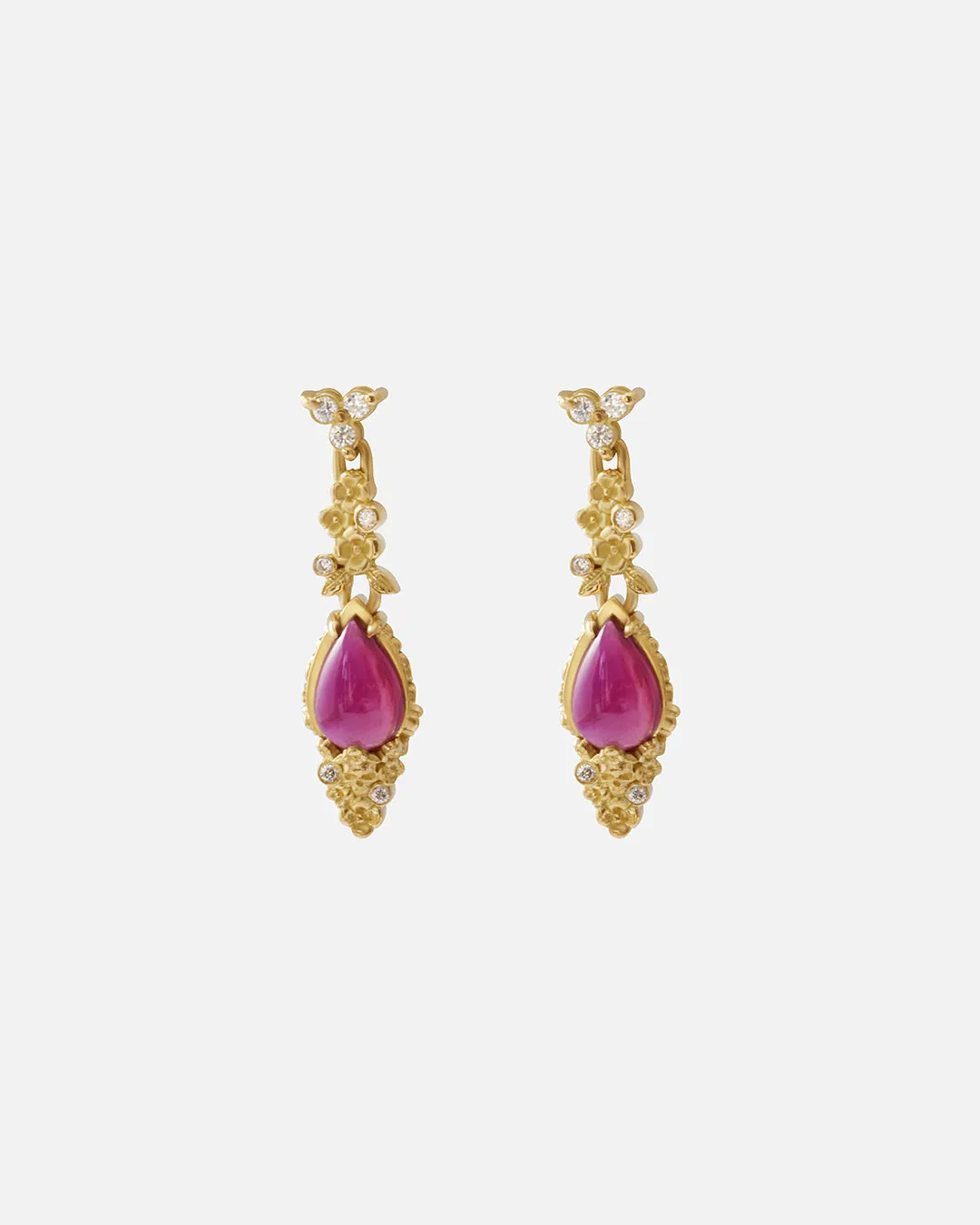 Ruby Skull Drops / Earrings
