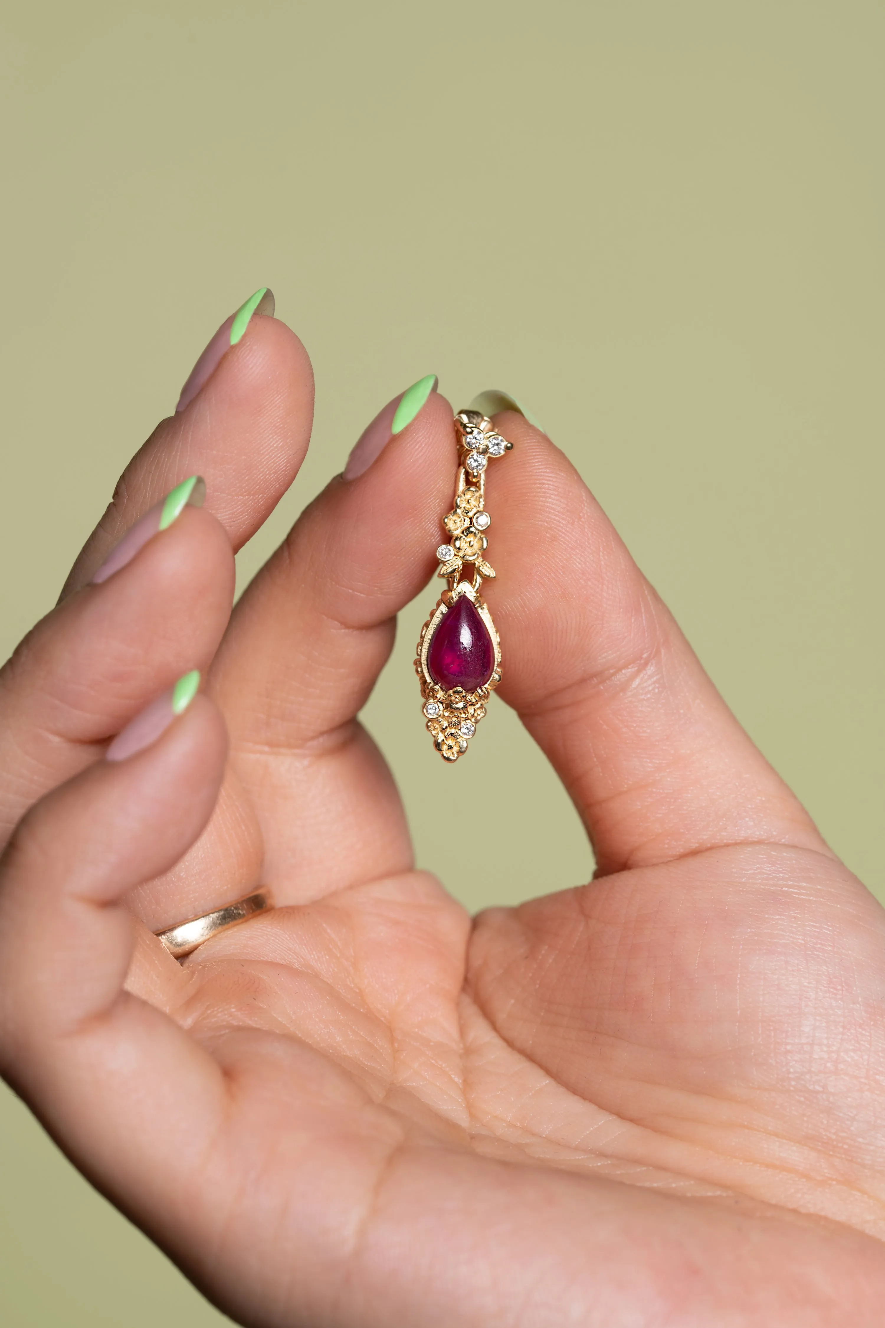 Ruby Skull Drops / Earrings