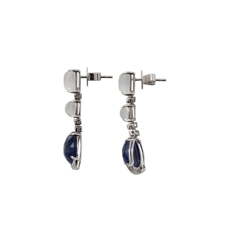 Sapphire And Moonstone Drop Earrings