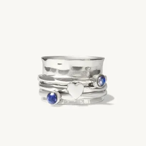 Sapphire Moonstone Anxiety Spinning Ring
