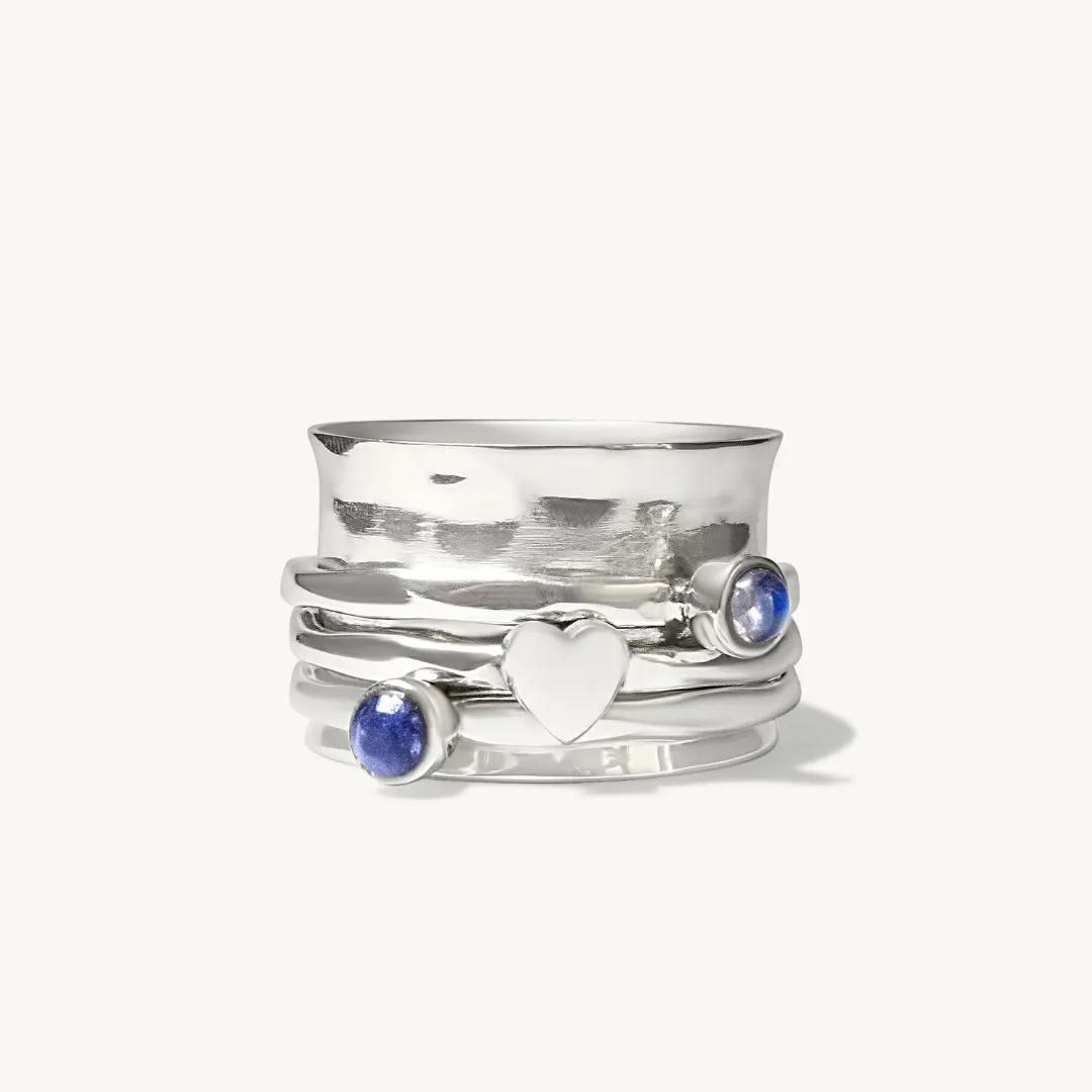 Sapphire Moonstone Anxiety Spinning Ring
