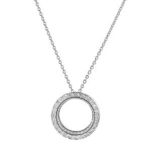 Scallop Artisan Pave Diamond Small Circle Pendant