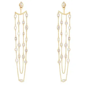 Shining Diamond Loop Drop Earrings