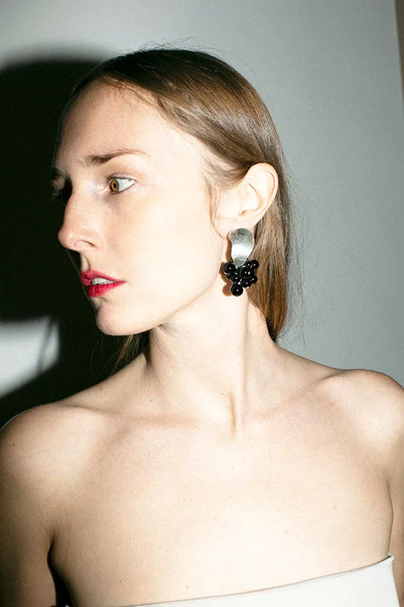 Silver Grape Earrings