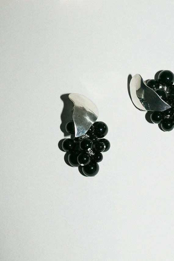 Silver Grape Earrings