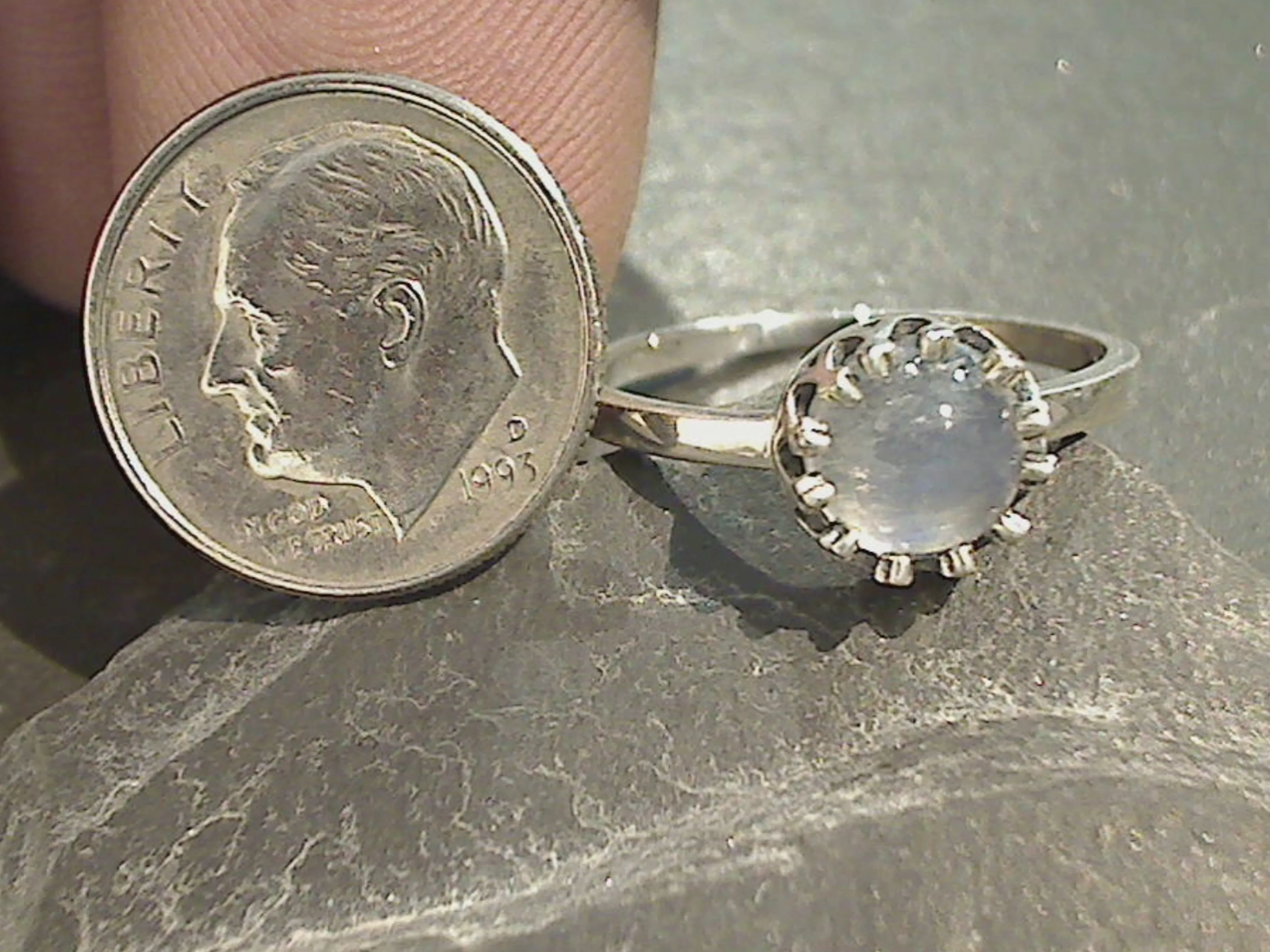 Size 7 Moonstone, Sterling Silver Ring