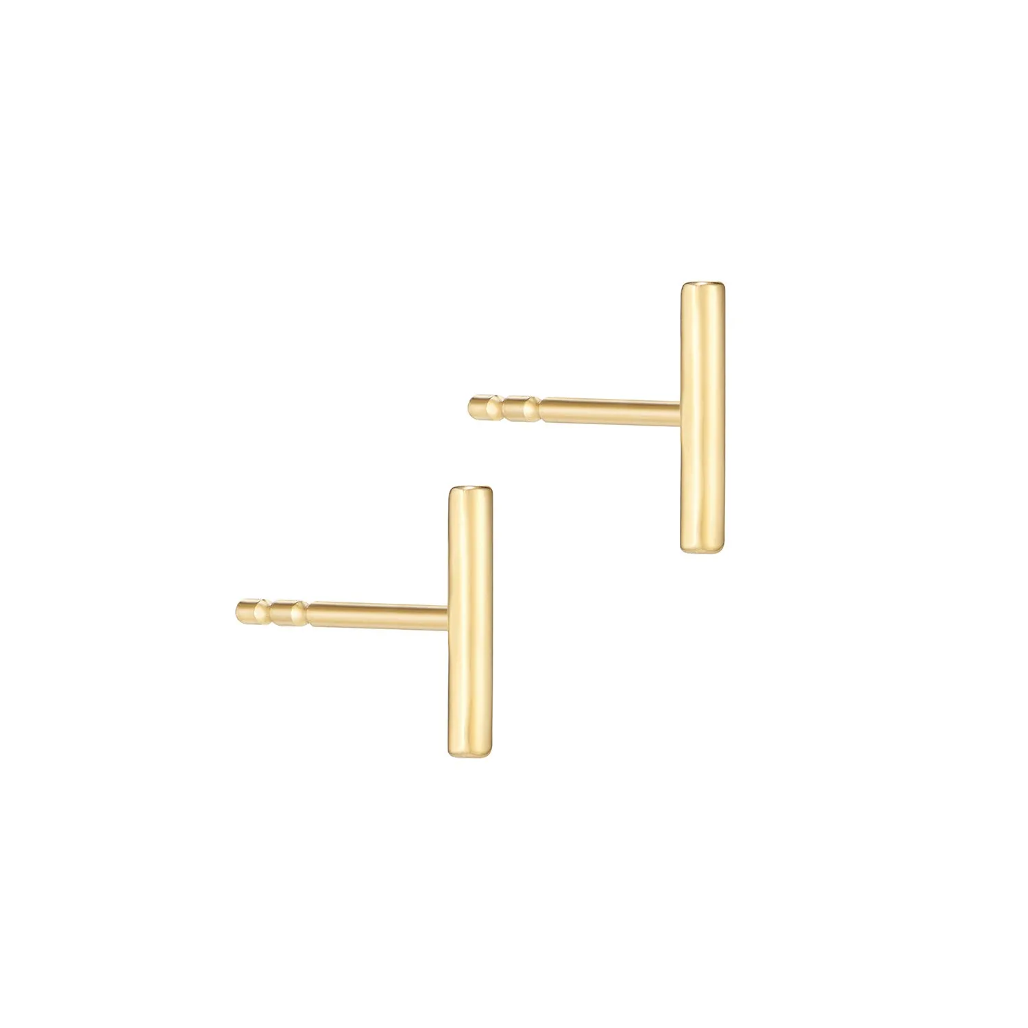 Slim Bar Stud Earring- 14K Gold