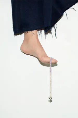 So Far So Good -  Pearl and Lilac Jade Bead Platinum Plated Necklace
