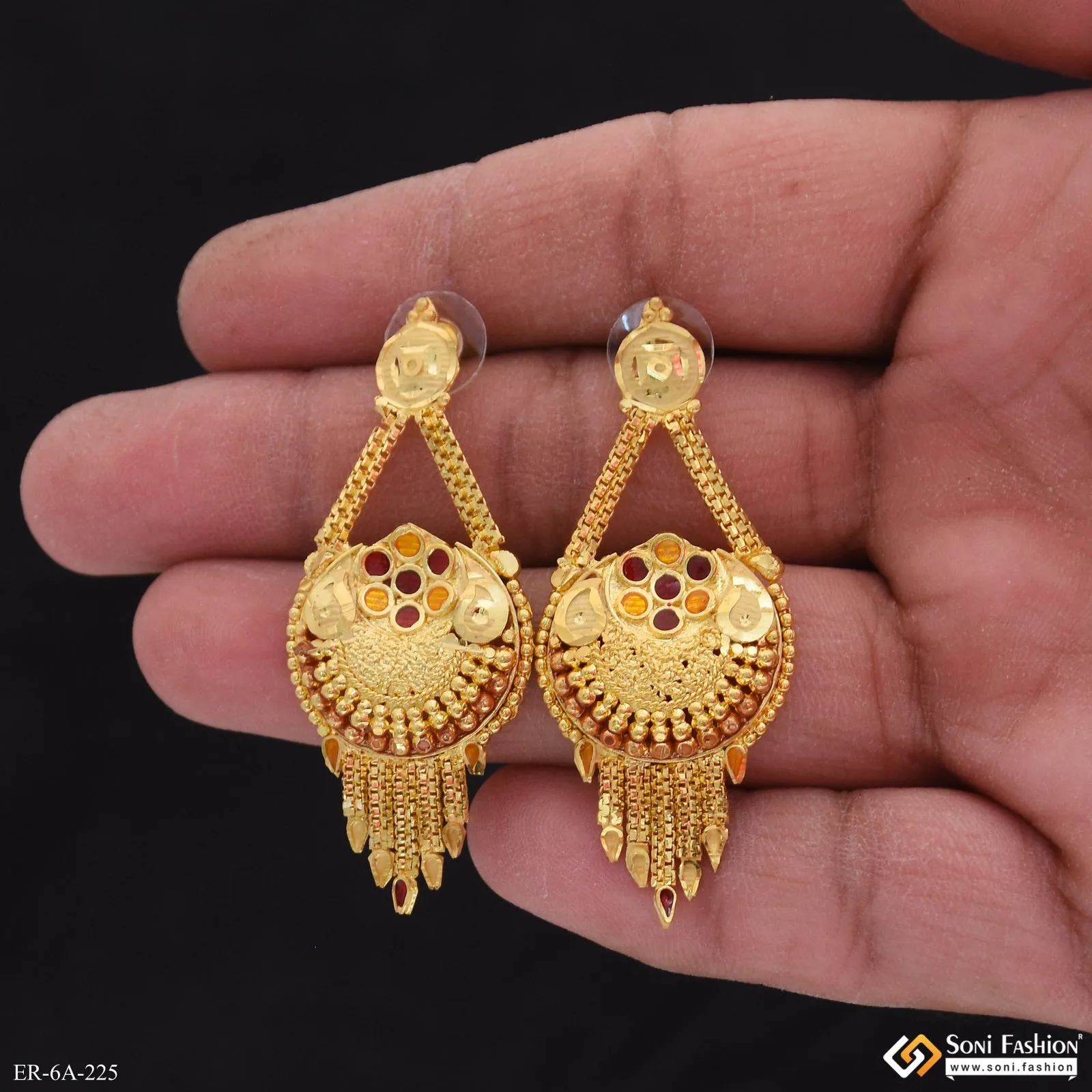 Sparkling Design Gold Plated Earrings for Women - Style A225