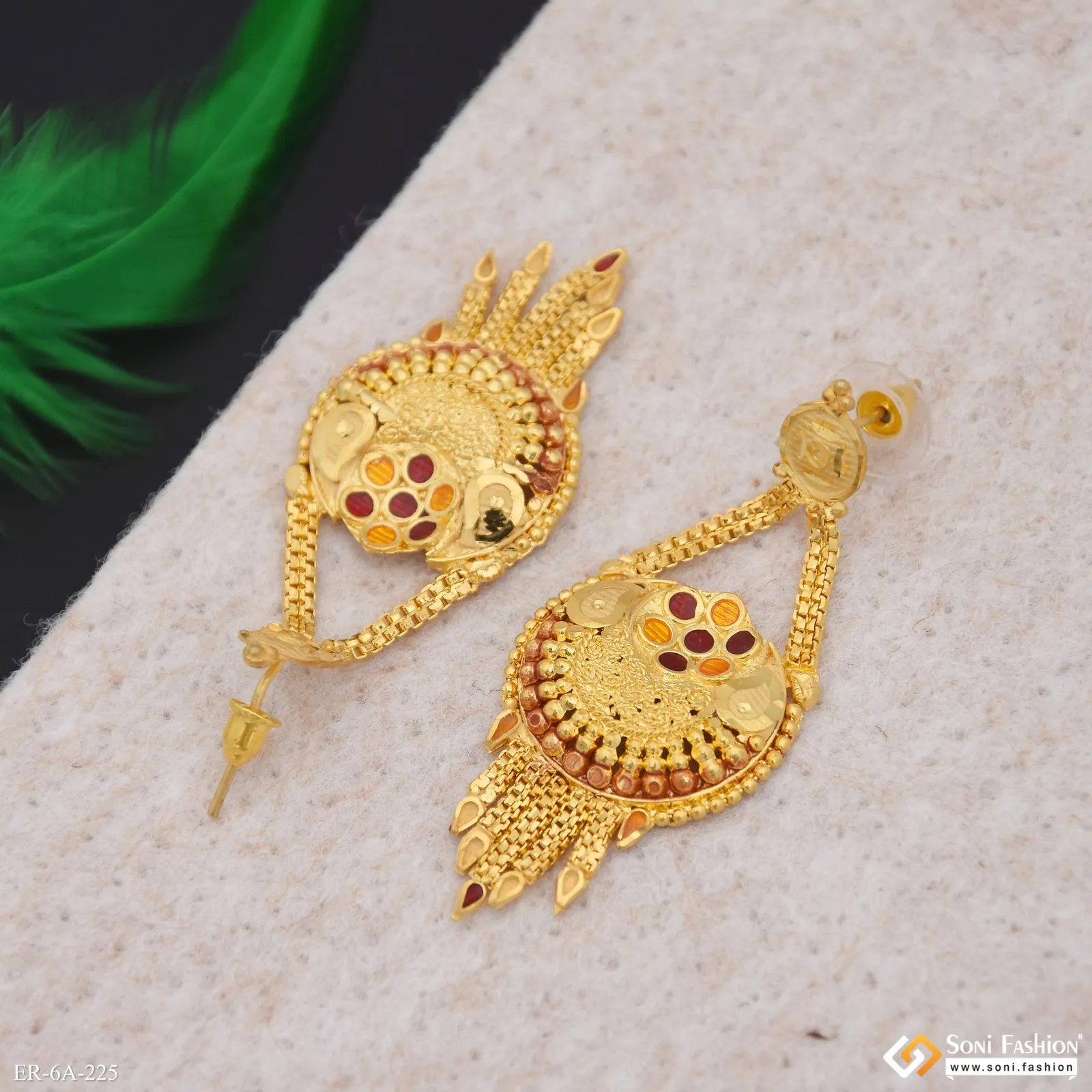 Sparkling Design Gold Plated Earrings for Women - Style A225