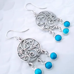 Sterling Silver Turquoise Dangle Earrings