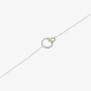 Sterling Silver Twin Ring Rope Bracelet