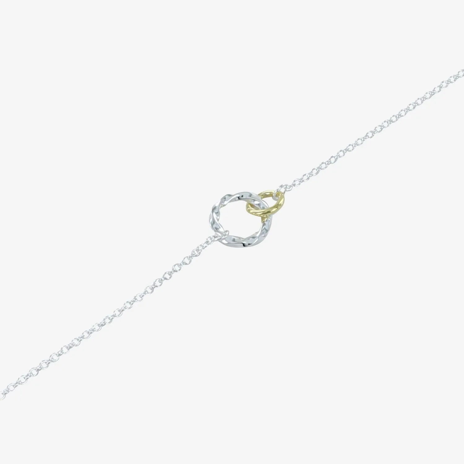 Sterling Silver Twin Ring Rope Bracelet