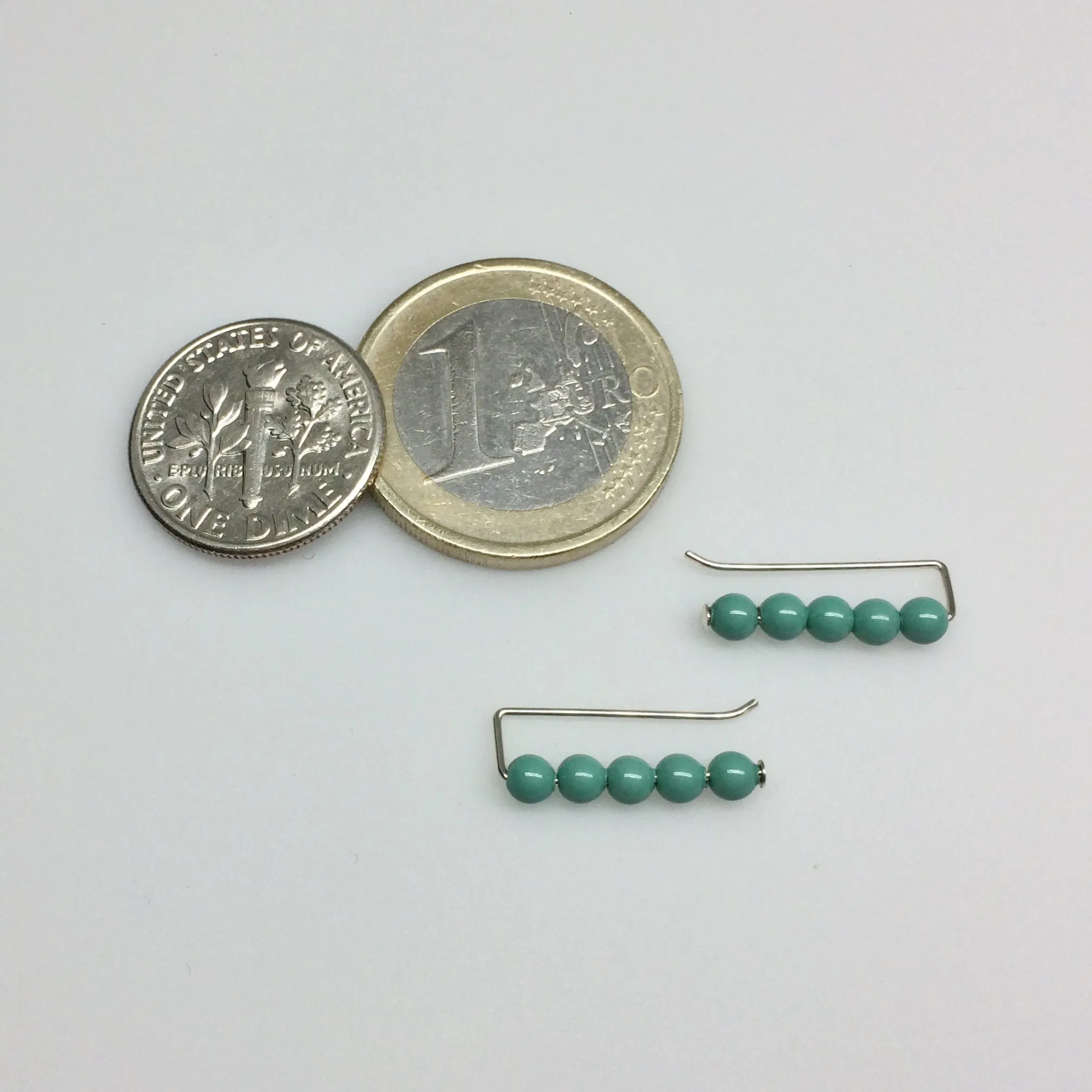 Straight Jade Pearl Ear Climbers