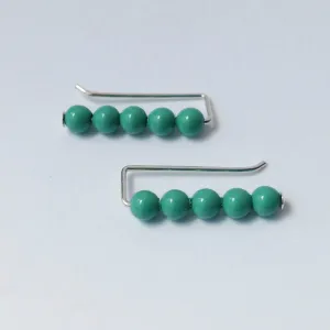 Straight Jade Pearl Ear Climbers