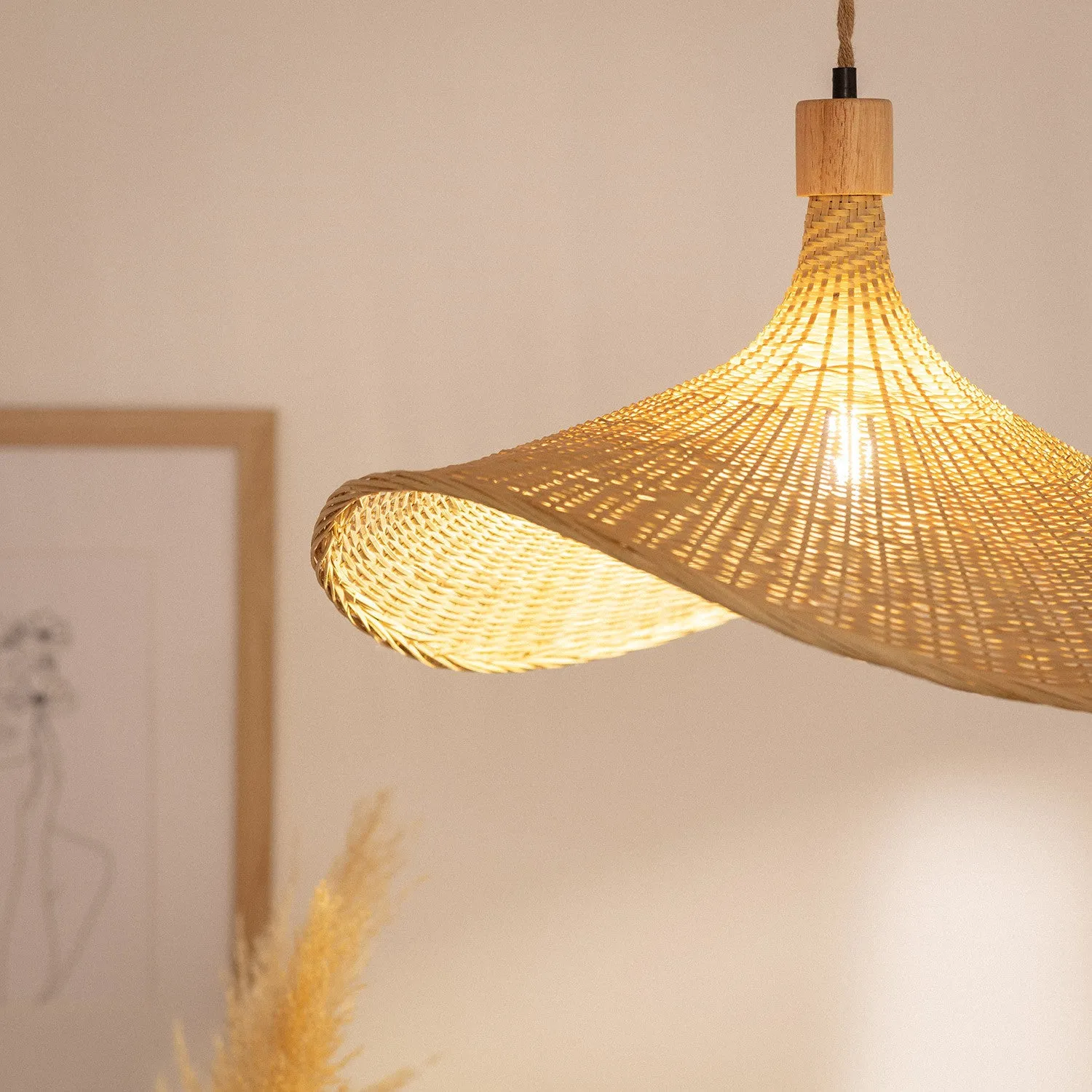 Straw hat Pendant Light