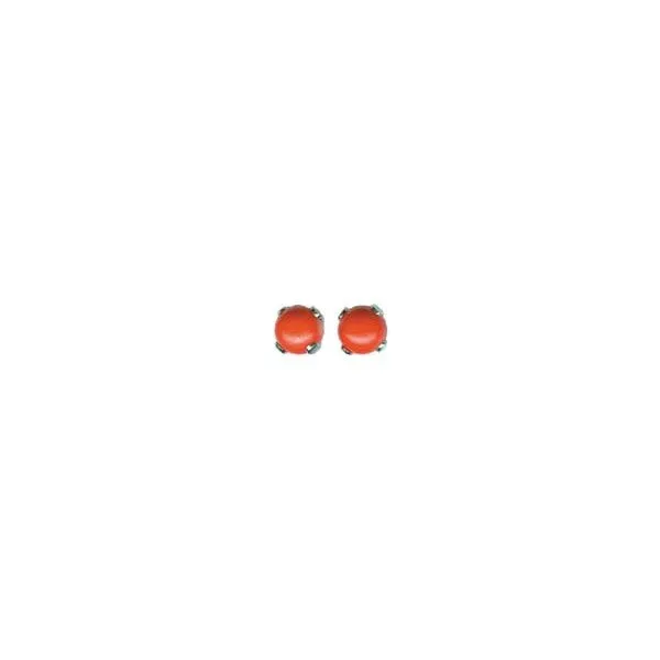 STUD BALL RED CORAL EARRINGS