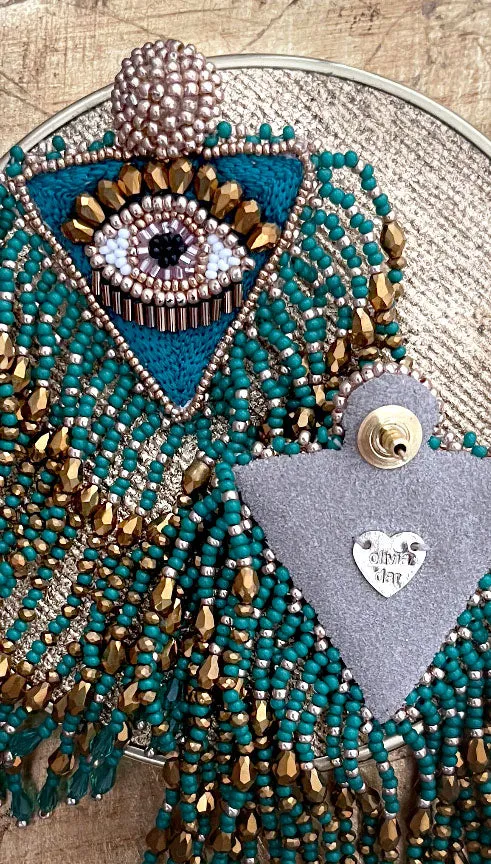 Sunburst Eye Fringe Statement Earrings | Olivia Dar