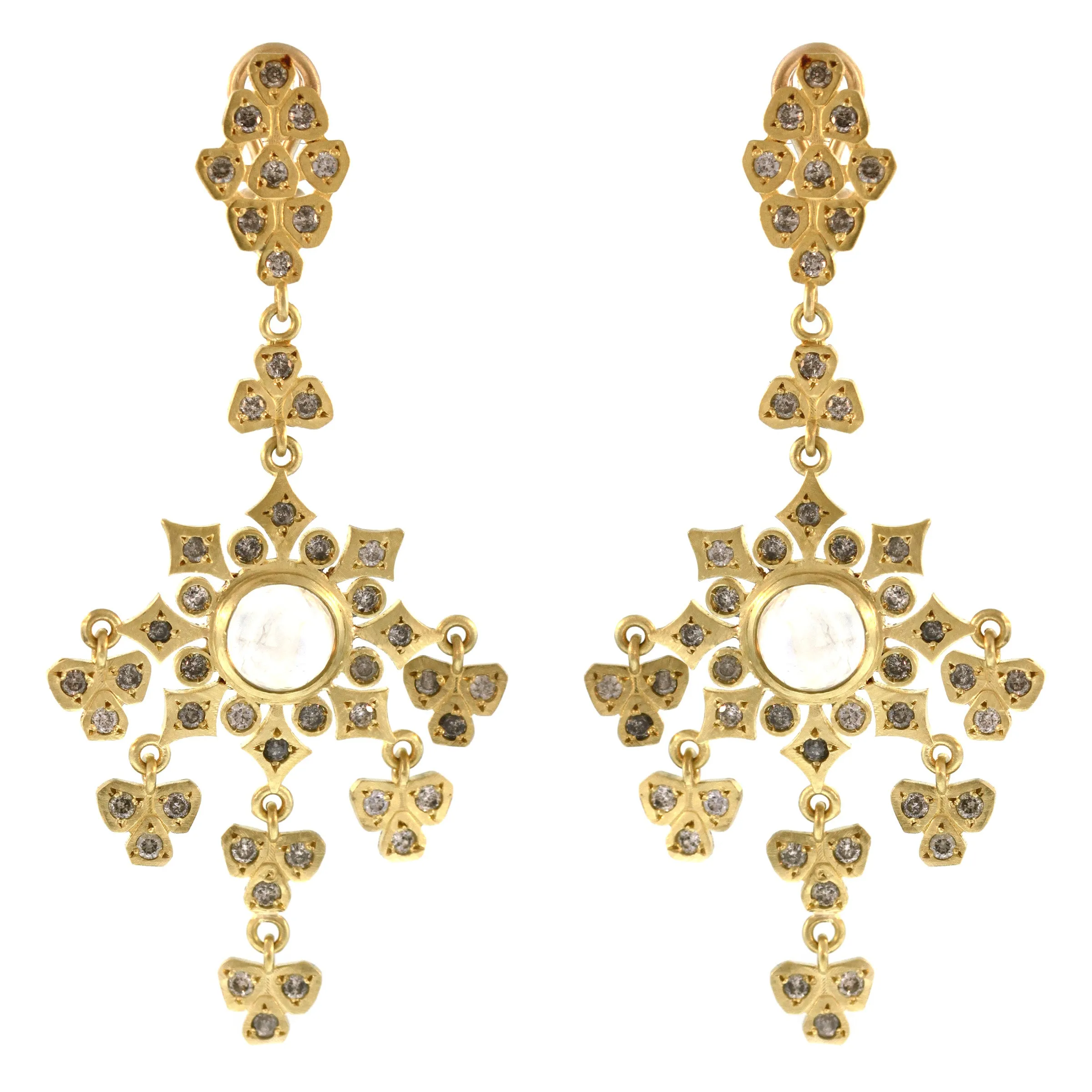 The Moonstone   Grey Diamond Spanish Armada Earrings