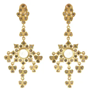 The Moonstone   Grey Diamond Spanish Armada Earrings
