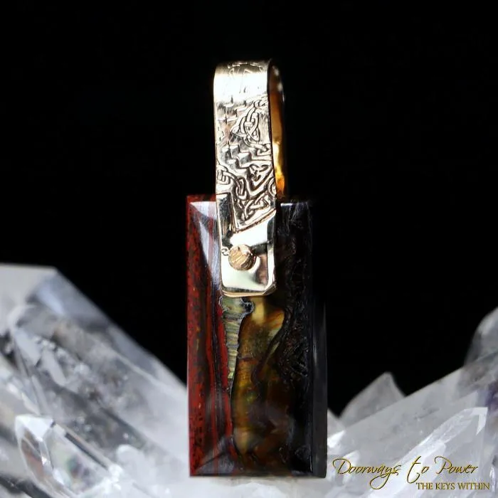 Tiger's Eye Light Language Pendant 14k