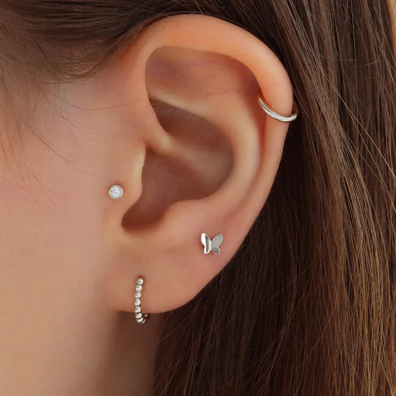 Tiny Butterfly Stud- Sterling Silver