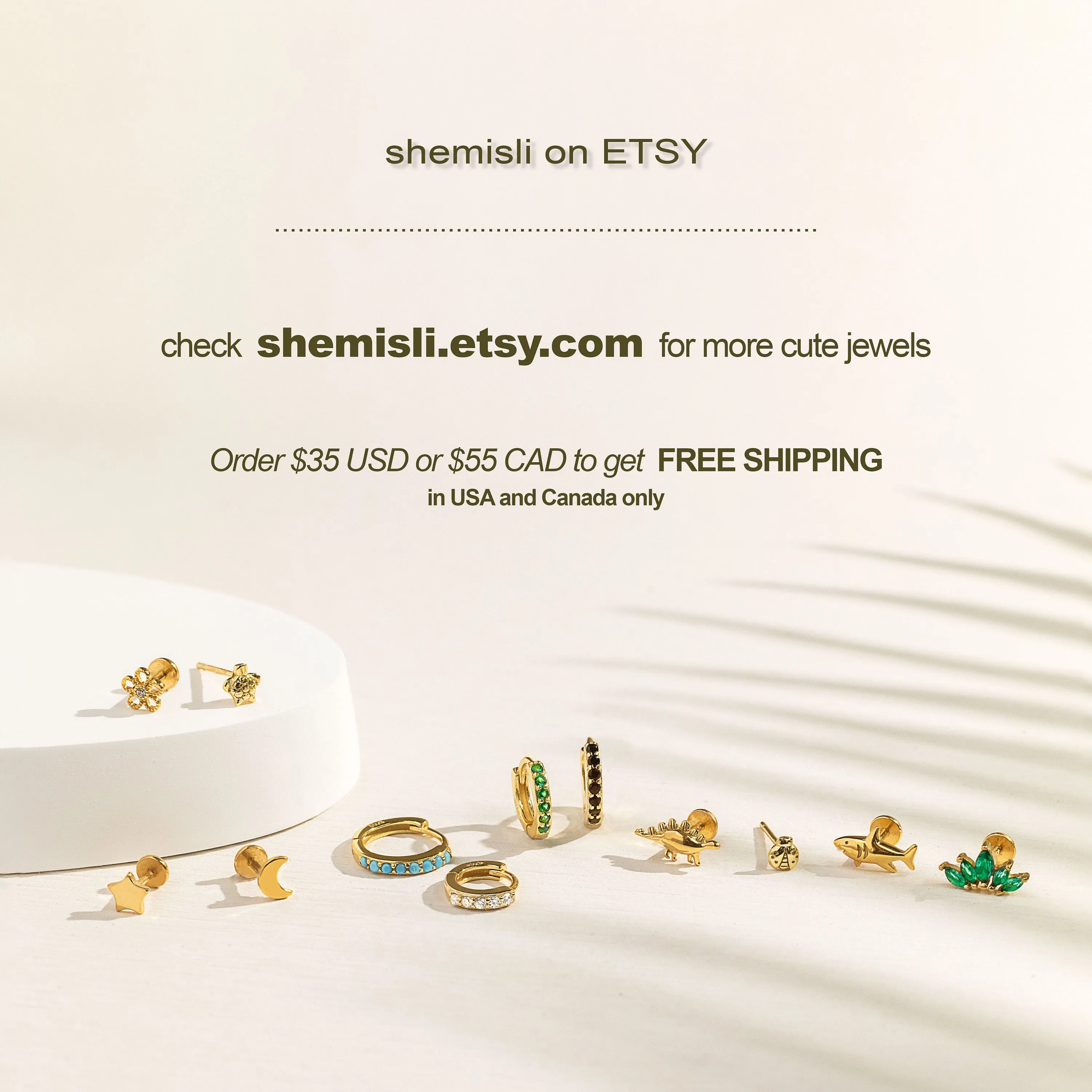 Tiny Emerald and White Stone Necklace, Silver or Gold Plated, 17.5" SHEMISLI - SN034