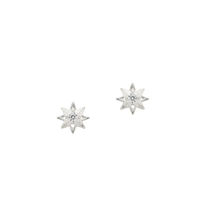 Tiny Starburst Studs- Sterling Silver