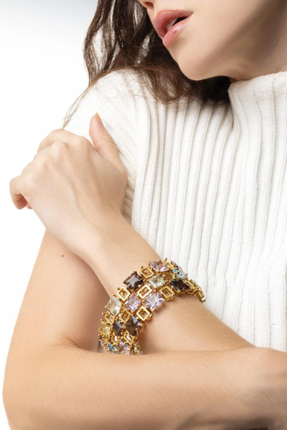 Topaz Amethyst Quartz Bracelet