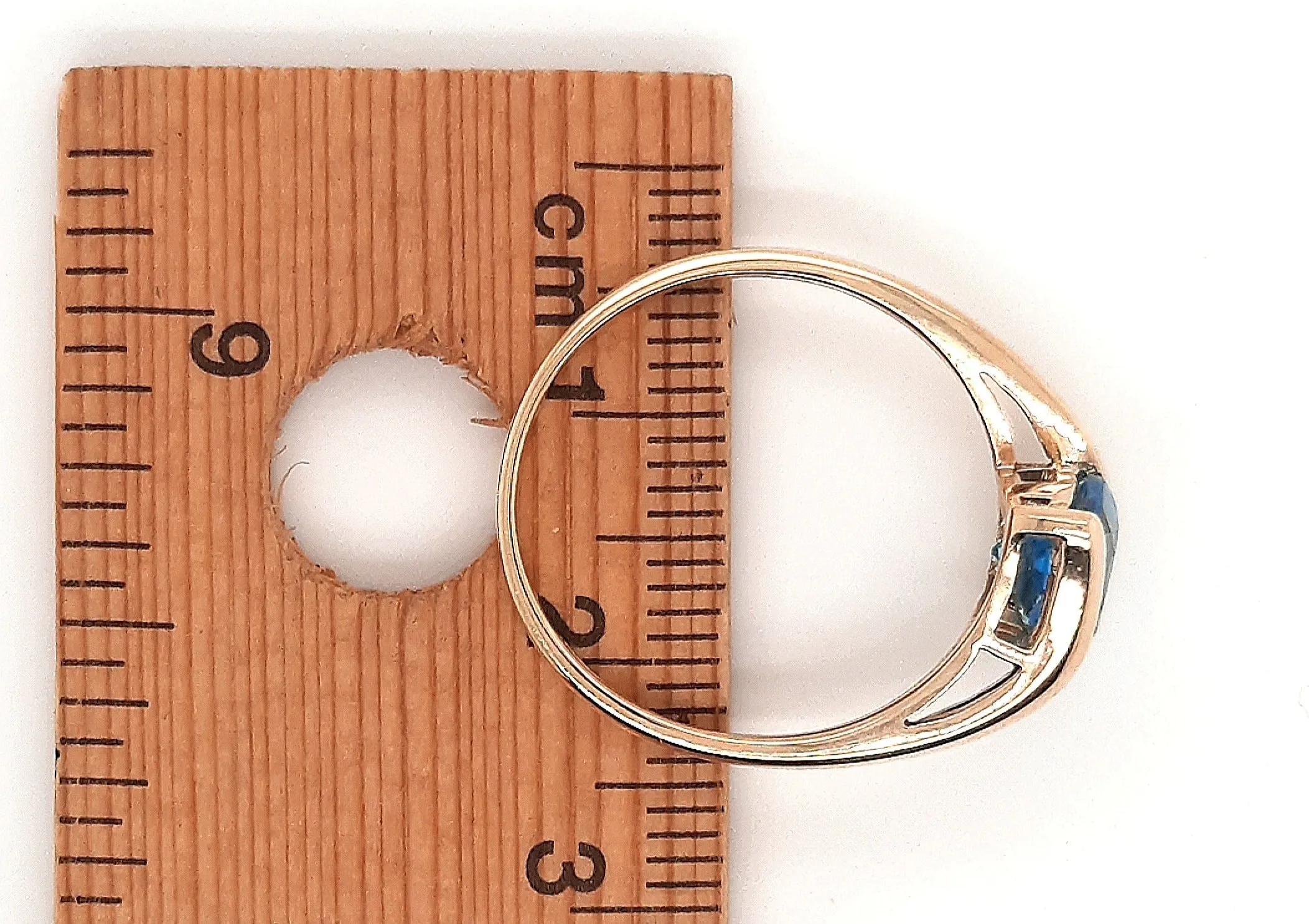 Topaz Yellow Gold Cross Over Ring