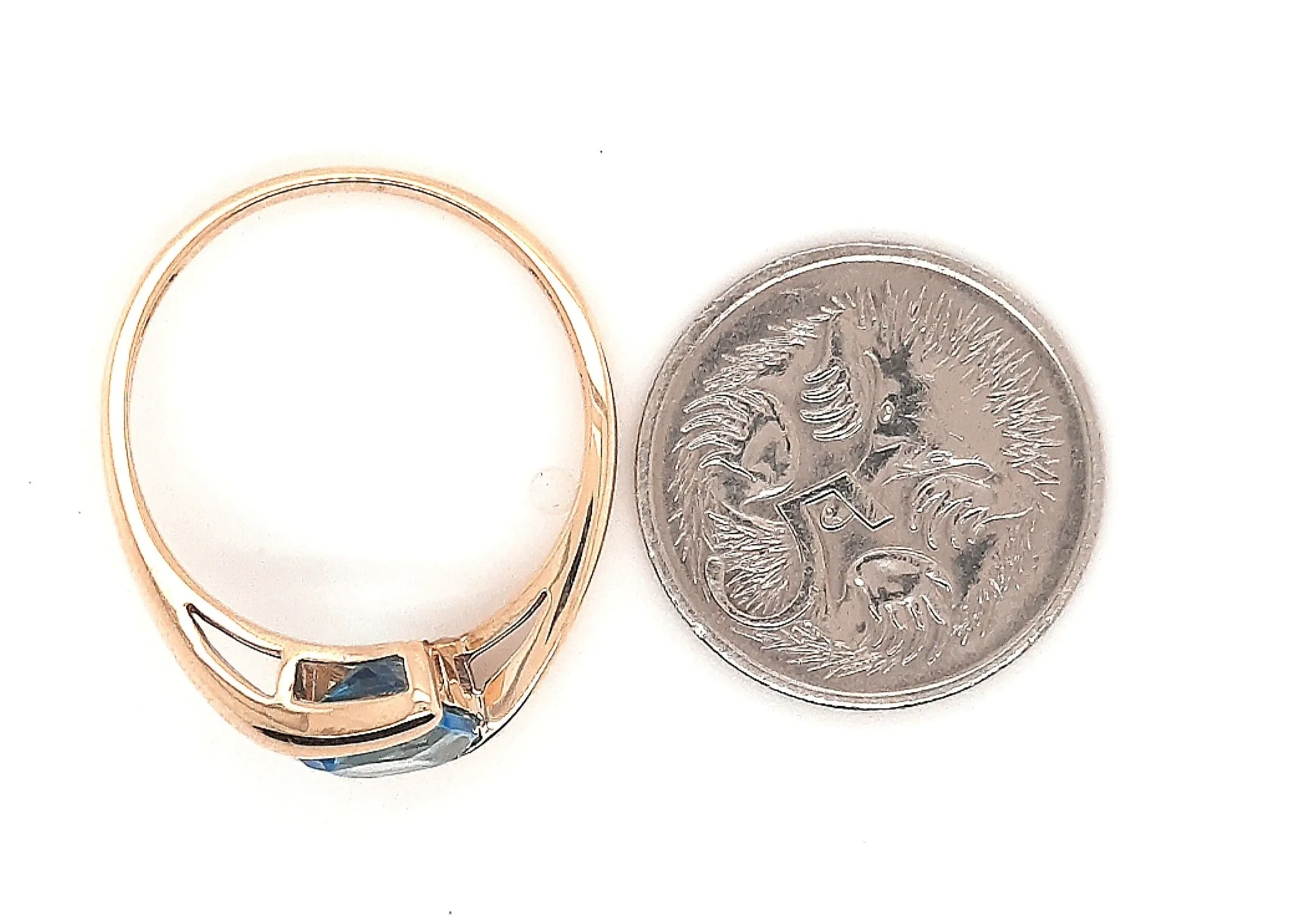 Topaz Yellow Gold Cross Over Ring