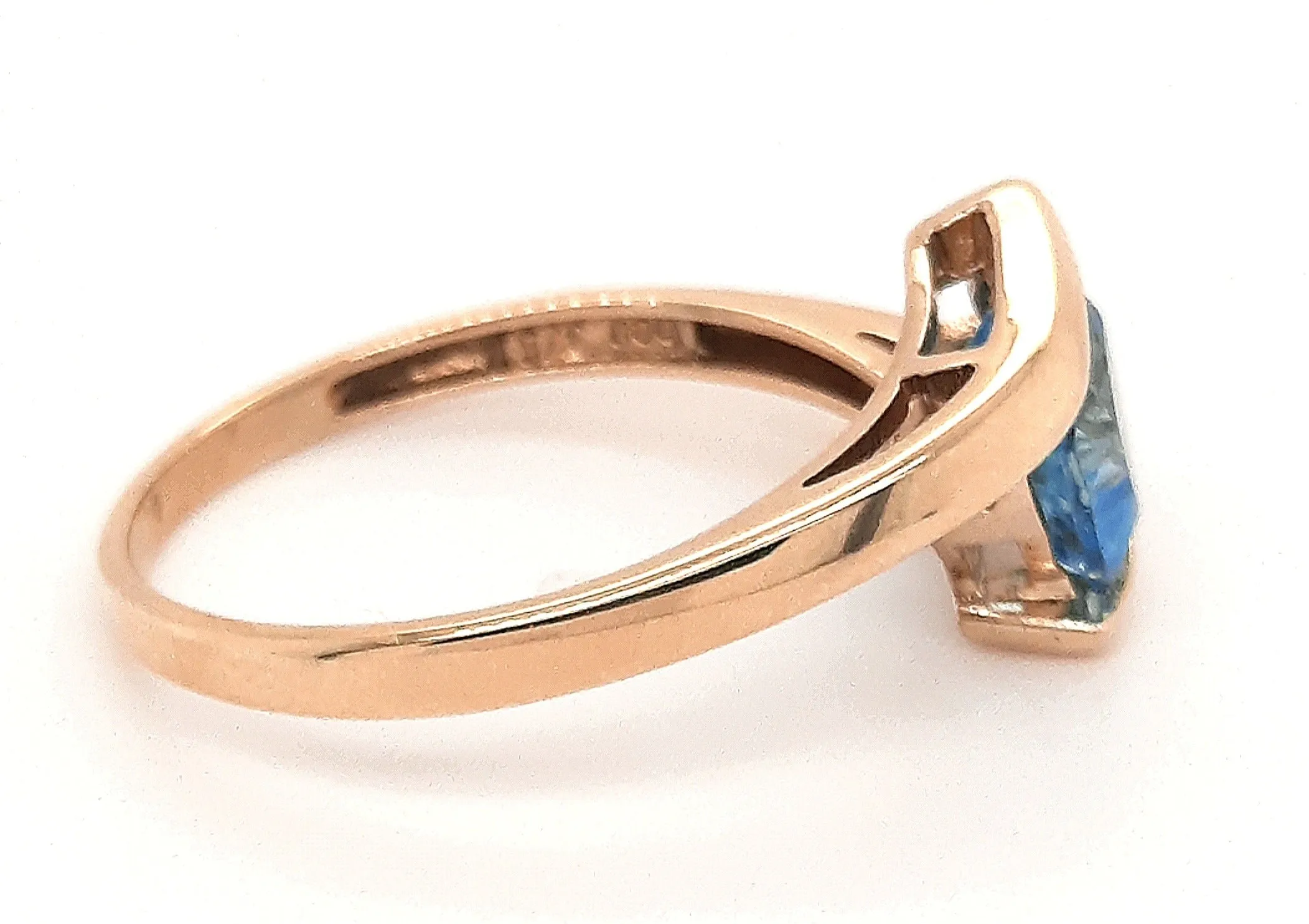Topaz Yellow Gold Cross Over Ring